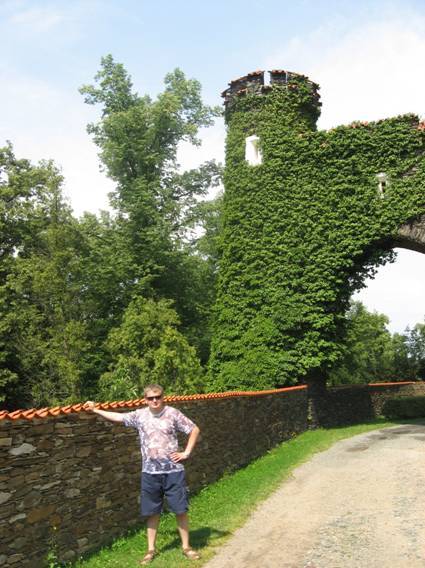 Одна из башен замка Жлебо.